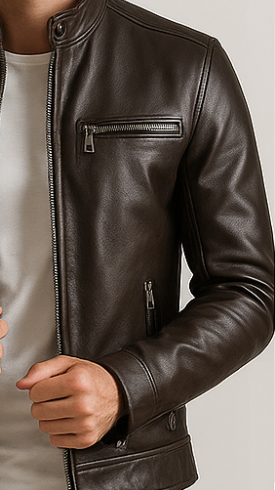 Brian Men Brown Leather Jacket