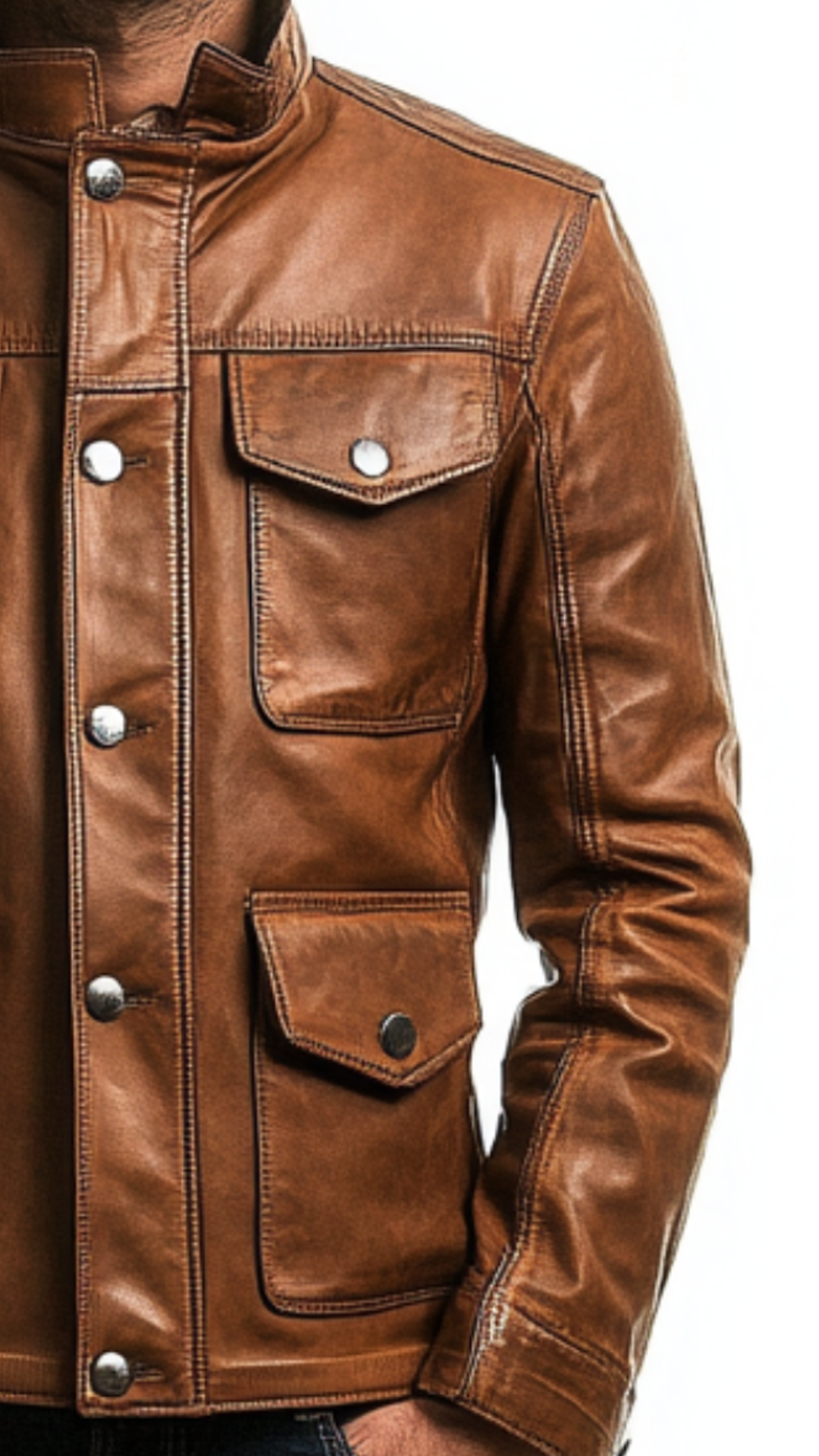Brown Leather Jacket - Jacob Brown