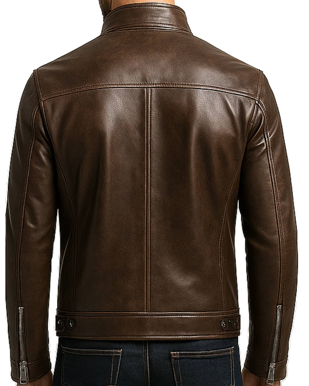 Classic Fit Brown Leather Jacket for Men