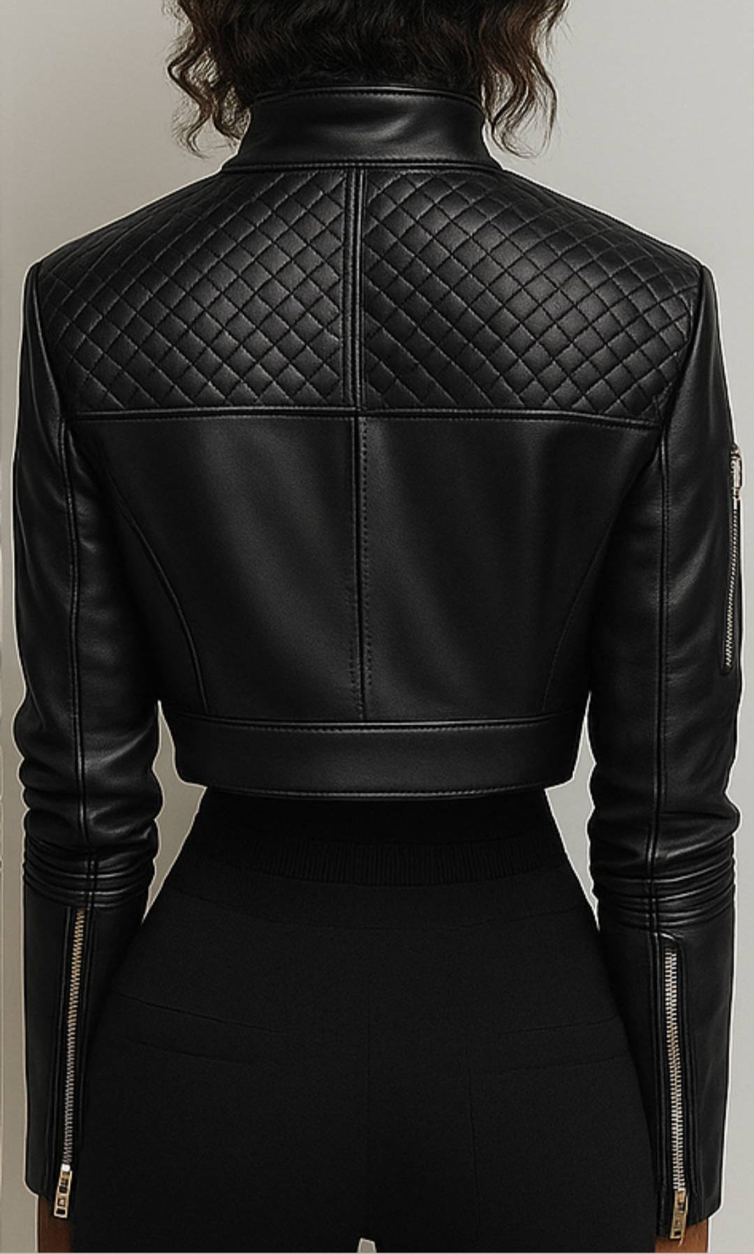 Designer Black Leather Jacket for Women