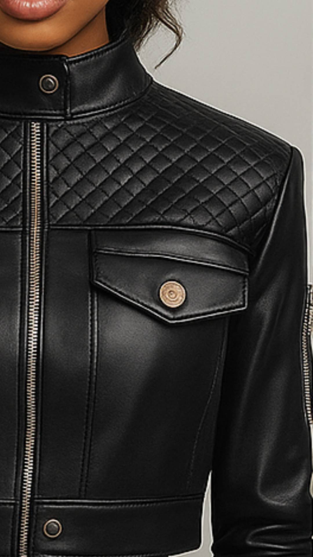 Designer Black Leather Jacket for Women