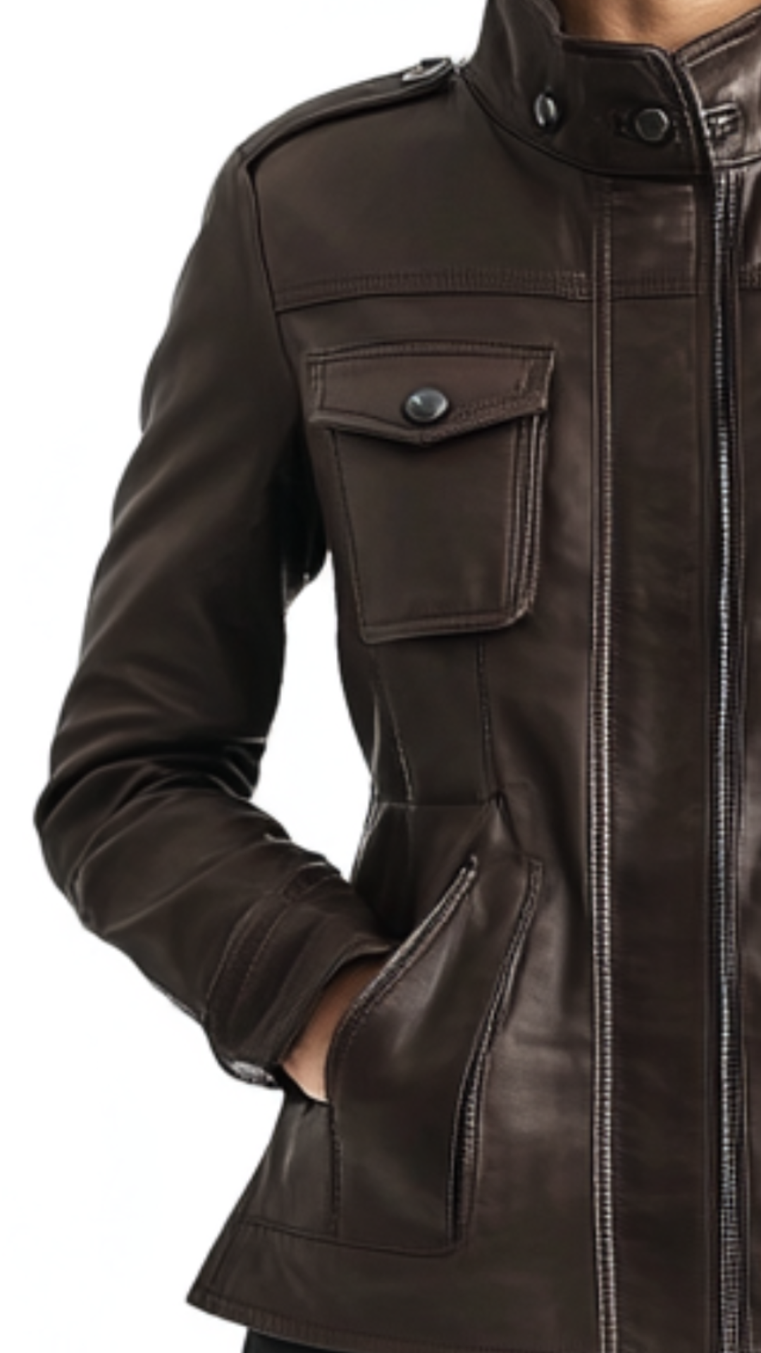 Emma Dark Brown Leather Jacket