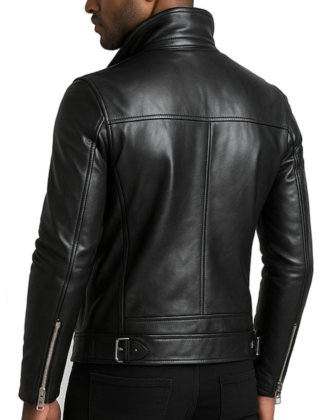 Ethan Black Biker Leather Jacket