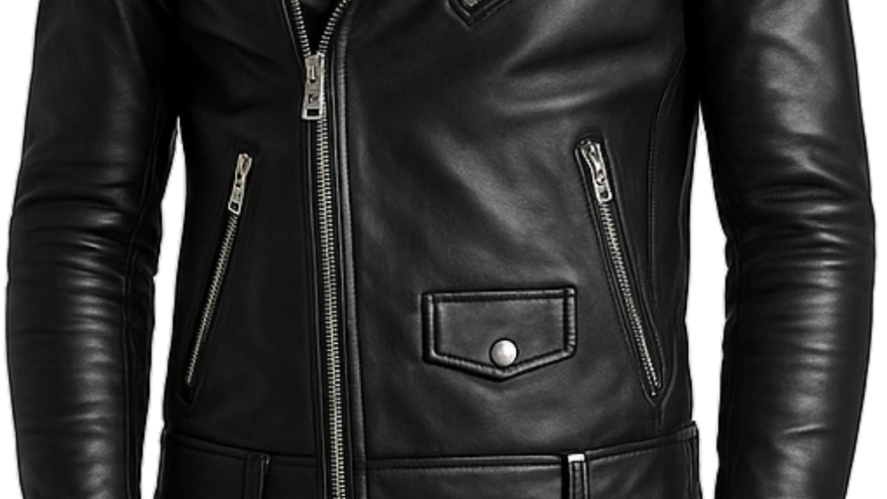 Ethan Black Biker Leather Jacket