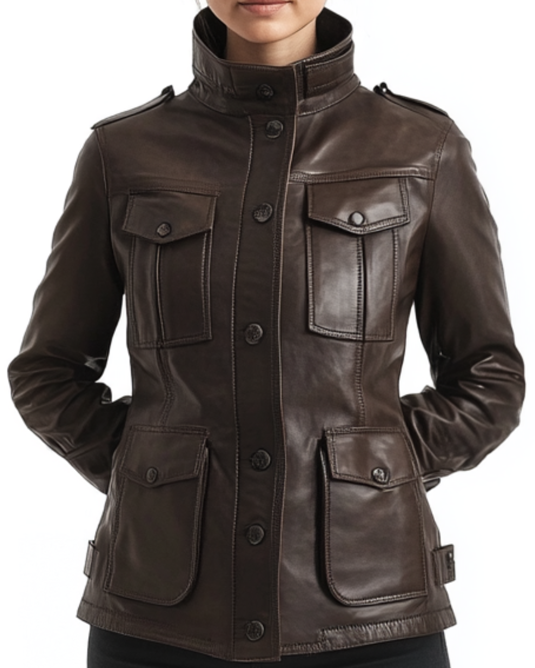 Evelyn Brown Leather Jacket