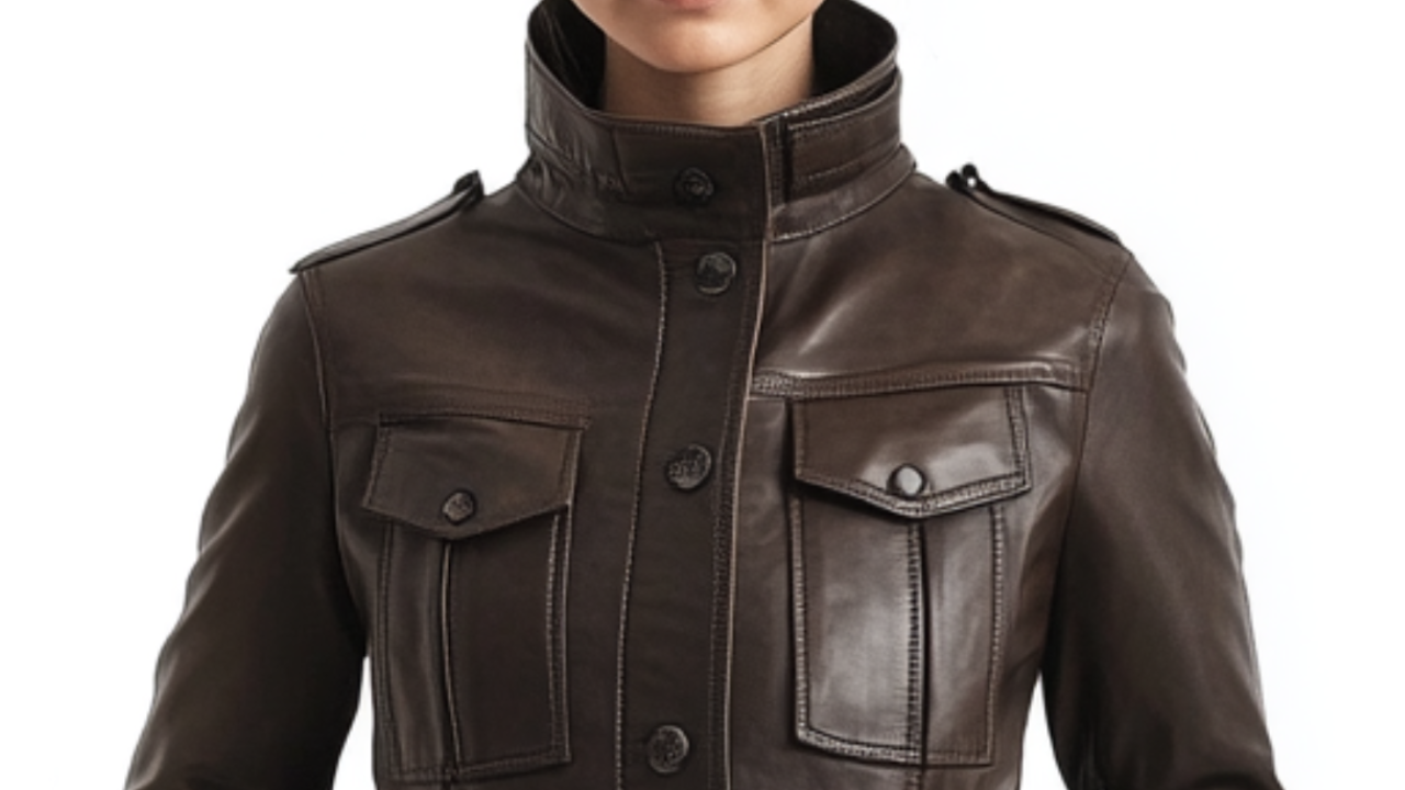 Evelyn Brown Leather Jacket