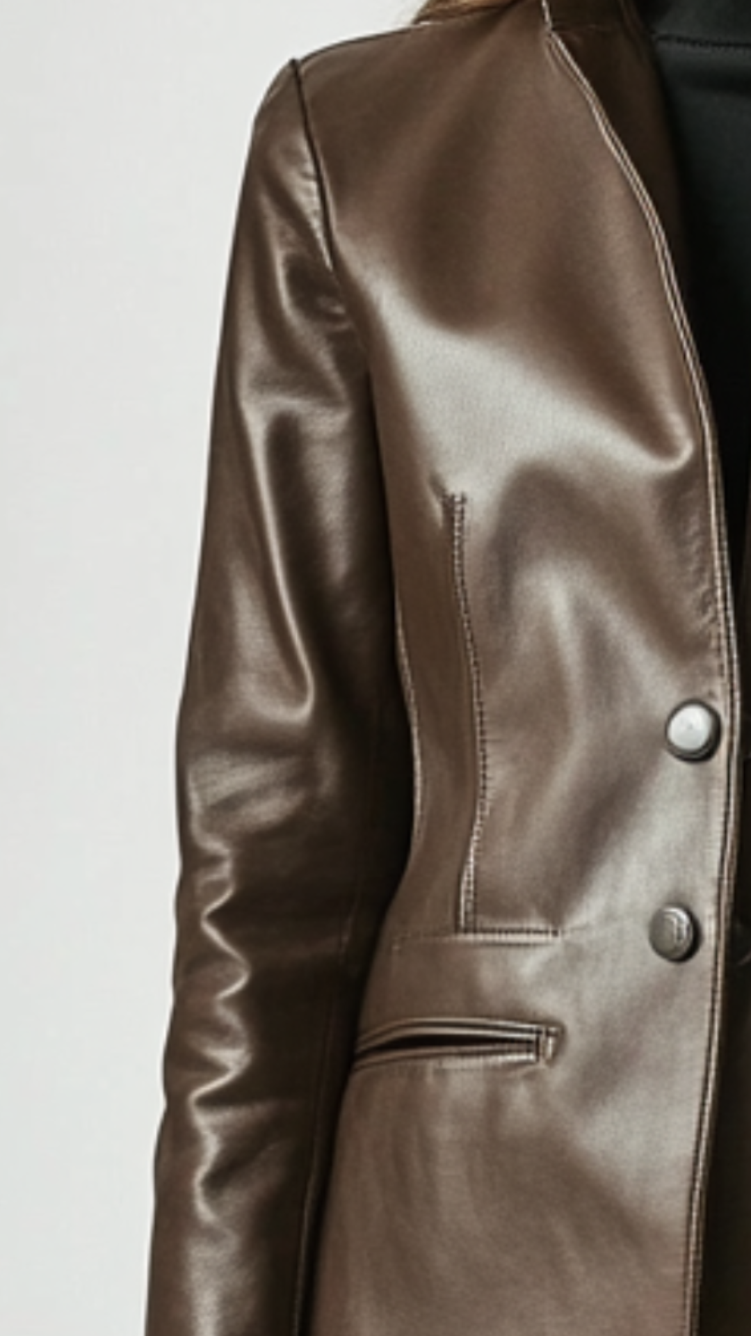 Florence Women Brown Leather Blazer