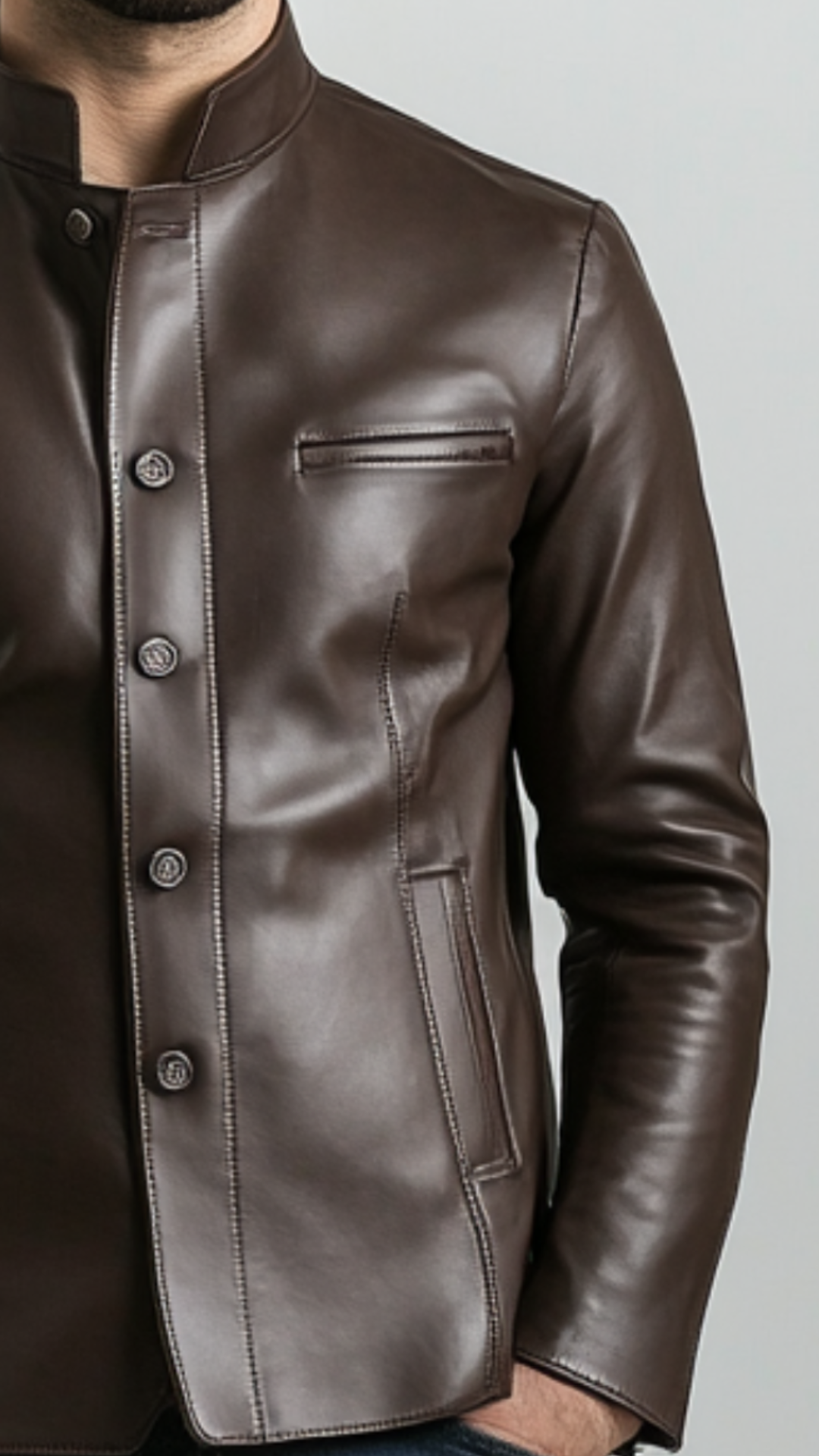 Genuine Brown Leather Jacket for Men
