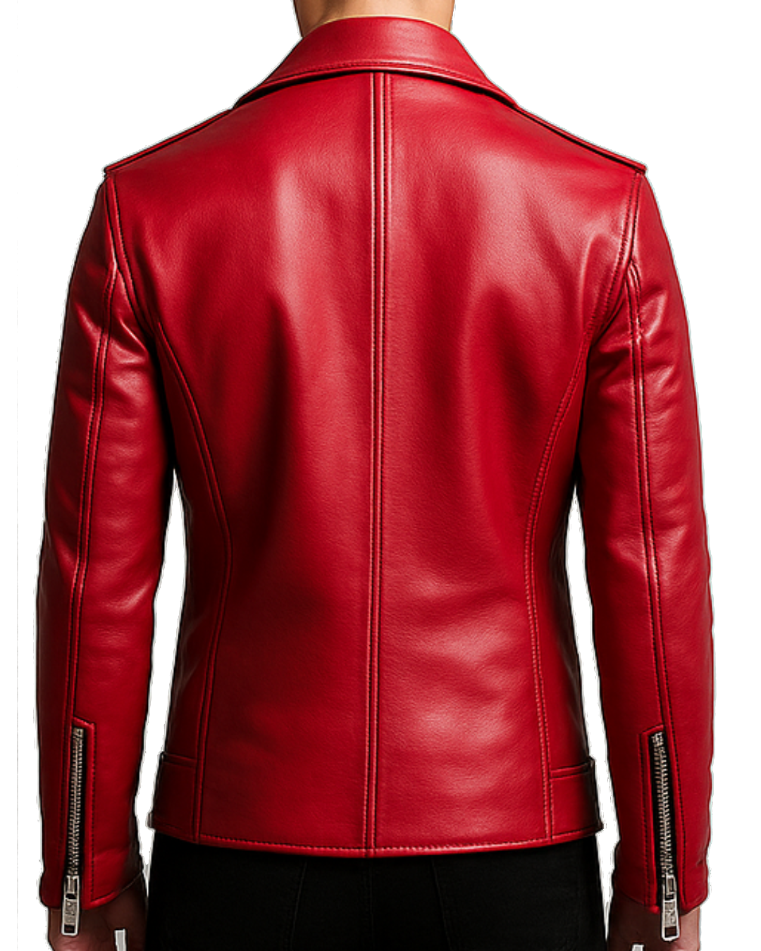 Harrison Red Biker Leather Jacket