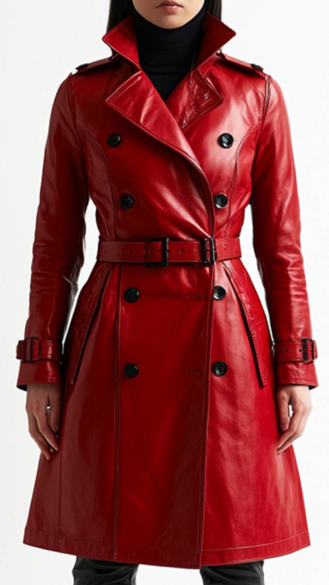 Hot Red Leather Coat for Women – Urban Fashion