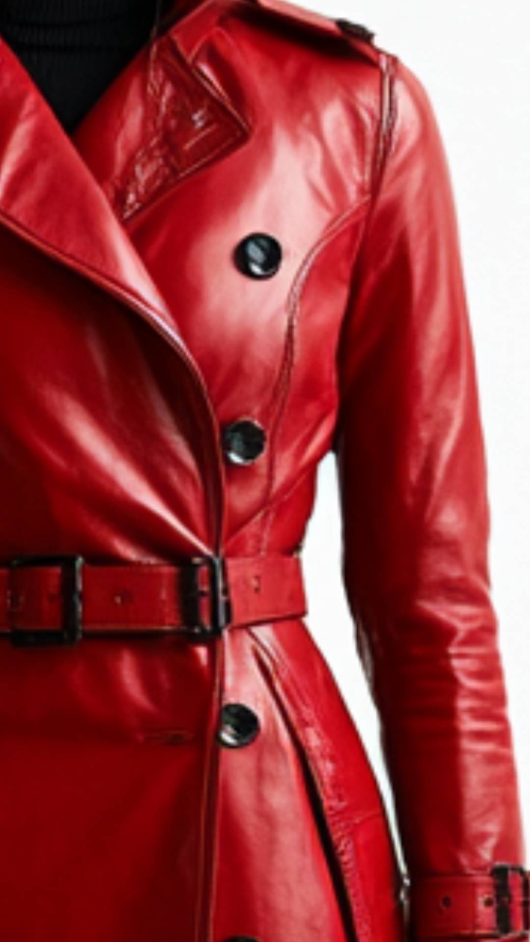 Hot Red Leather Coat for Women – Urban Fashion