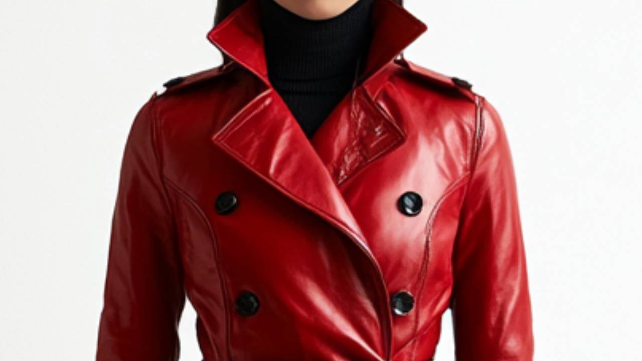 Hot Red Leather Coat for Women – Urban Fashion