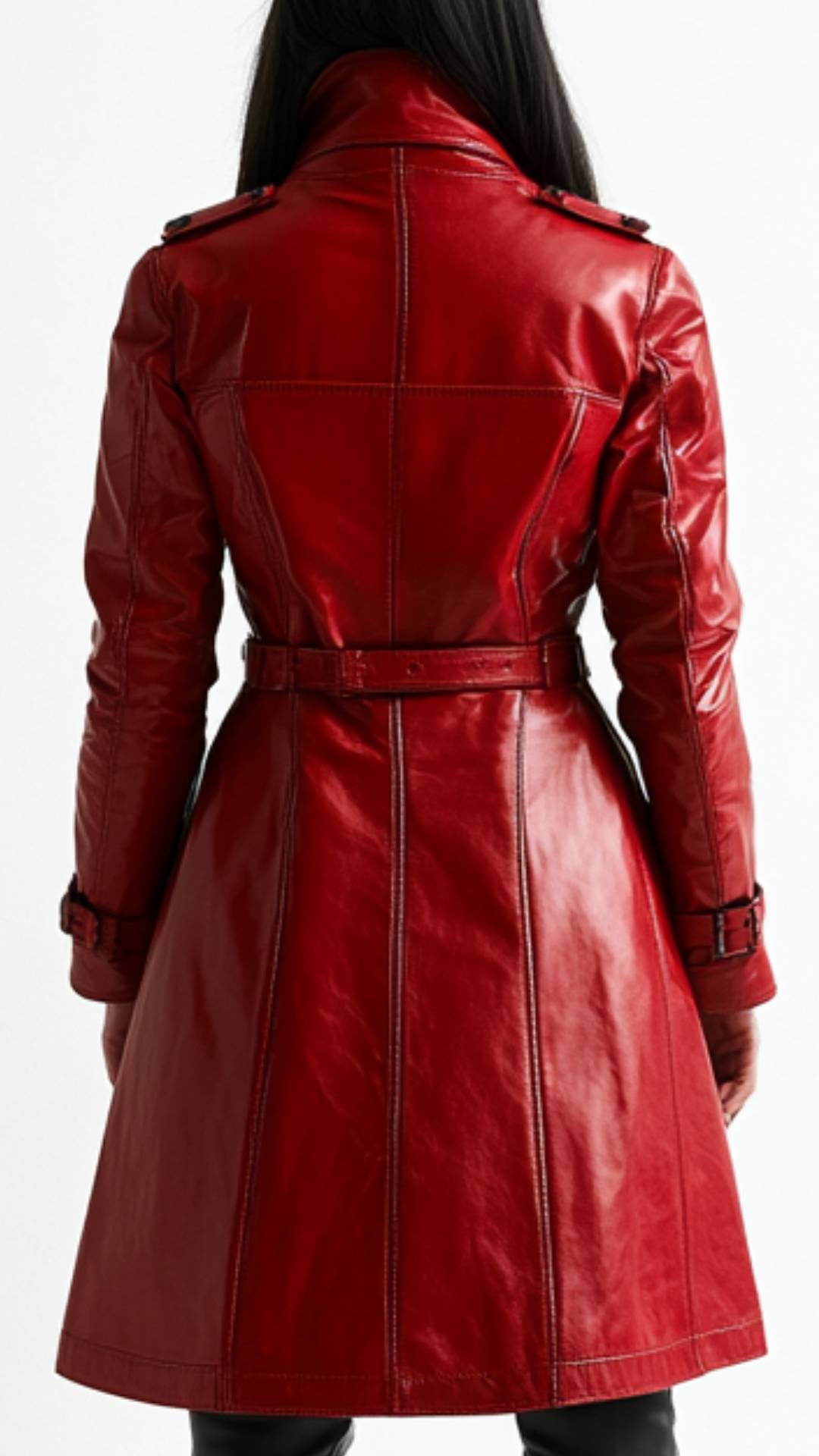 Hot Red Leather Coat for Women – Urban Fashion