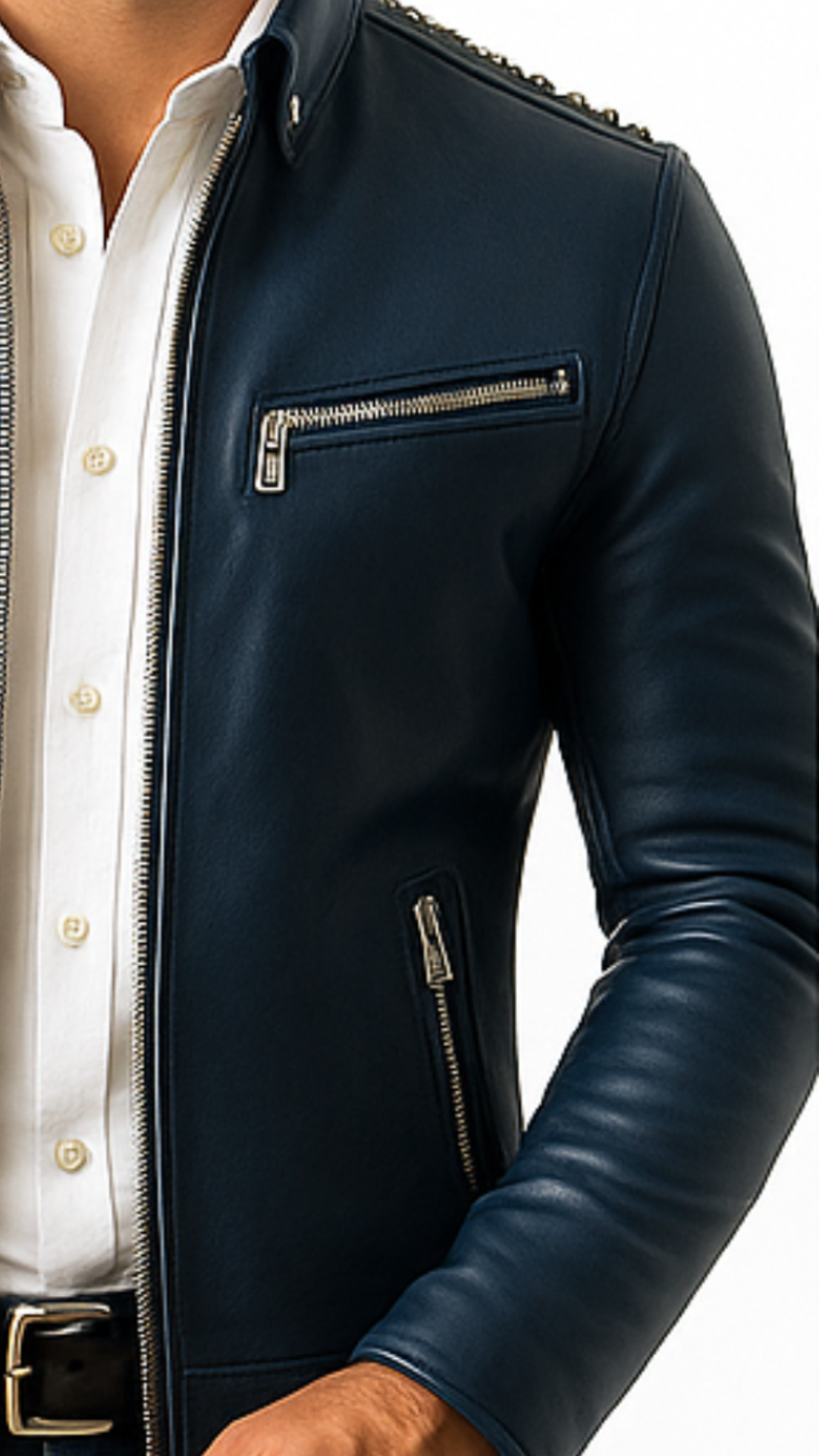 James Blue Leather Jacket