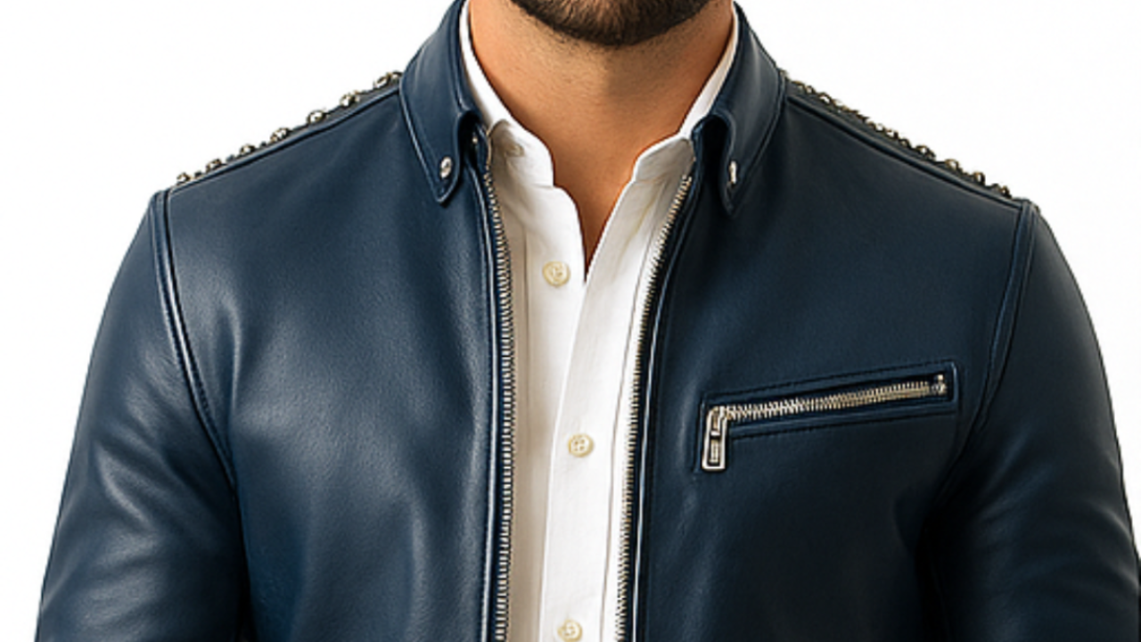 James Blue Leather Jacket