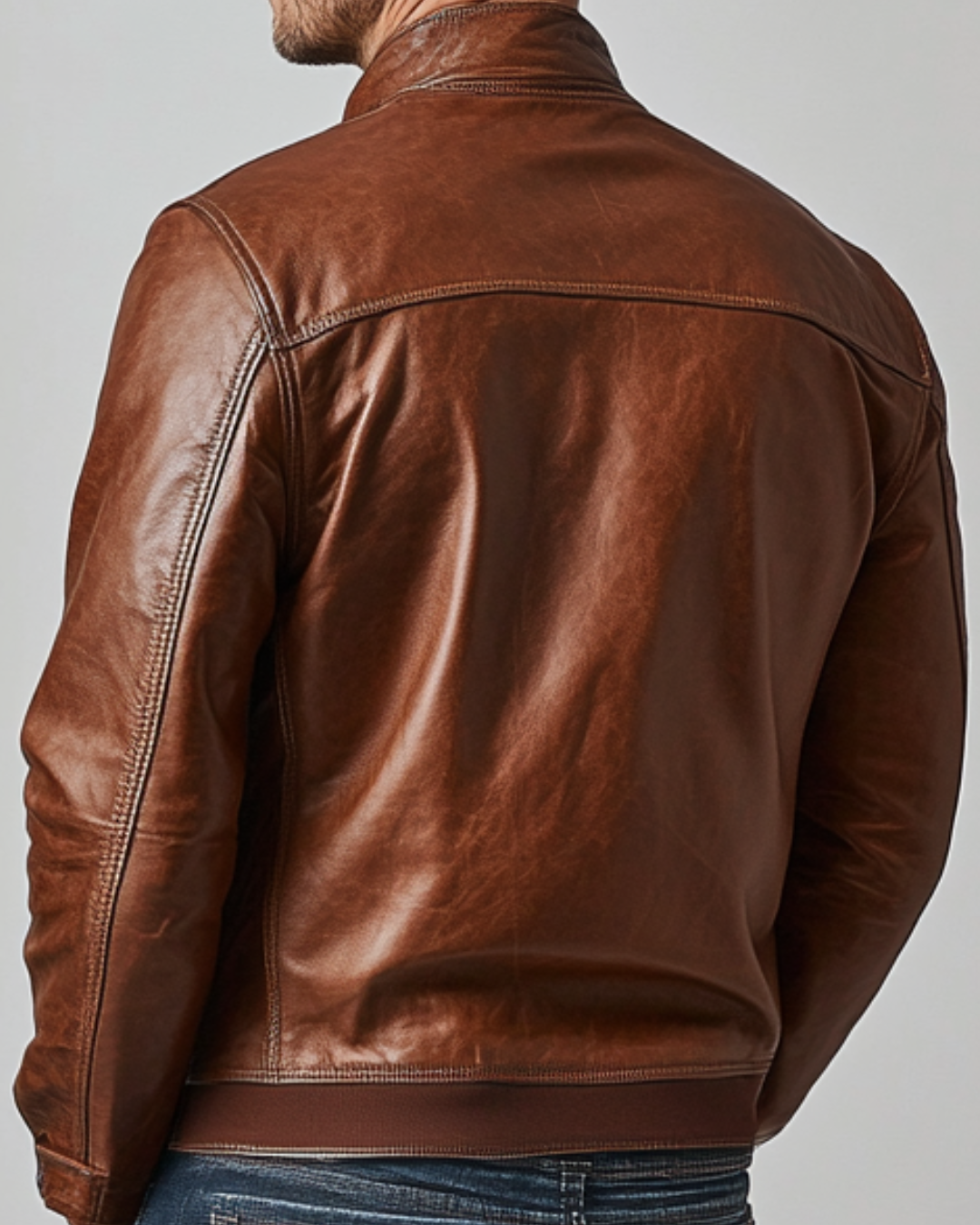 John Distressed Brown Leather Jacket