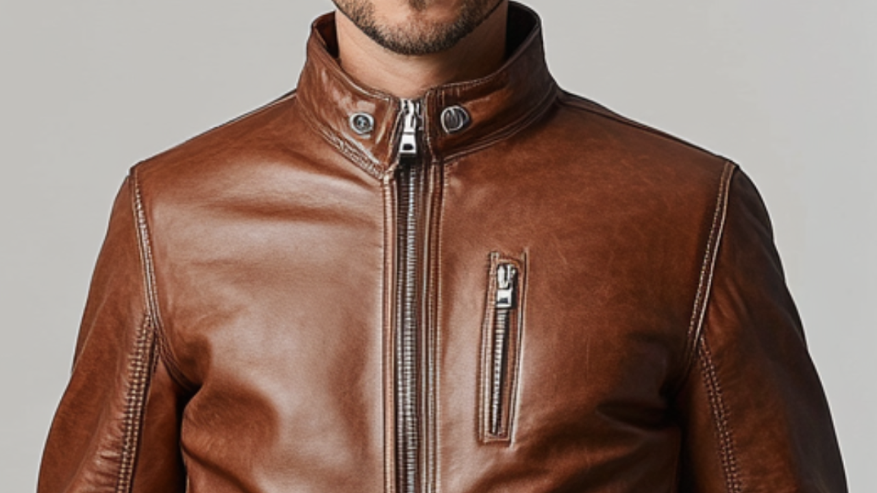 John Distressed Brown Leather Jacket