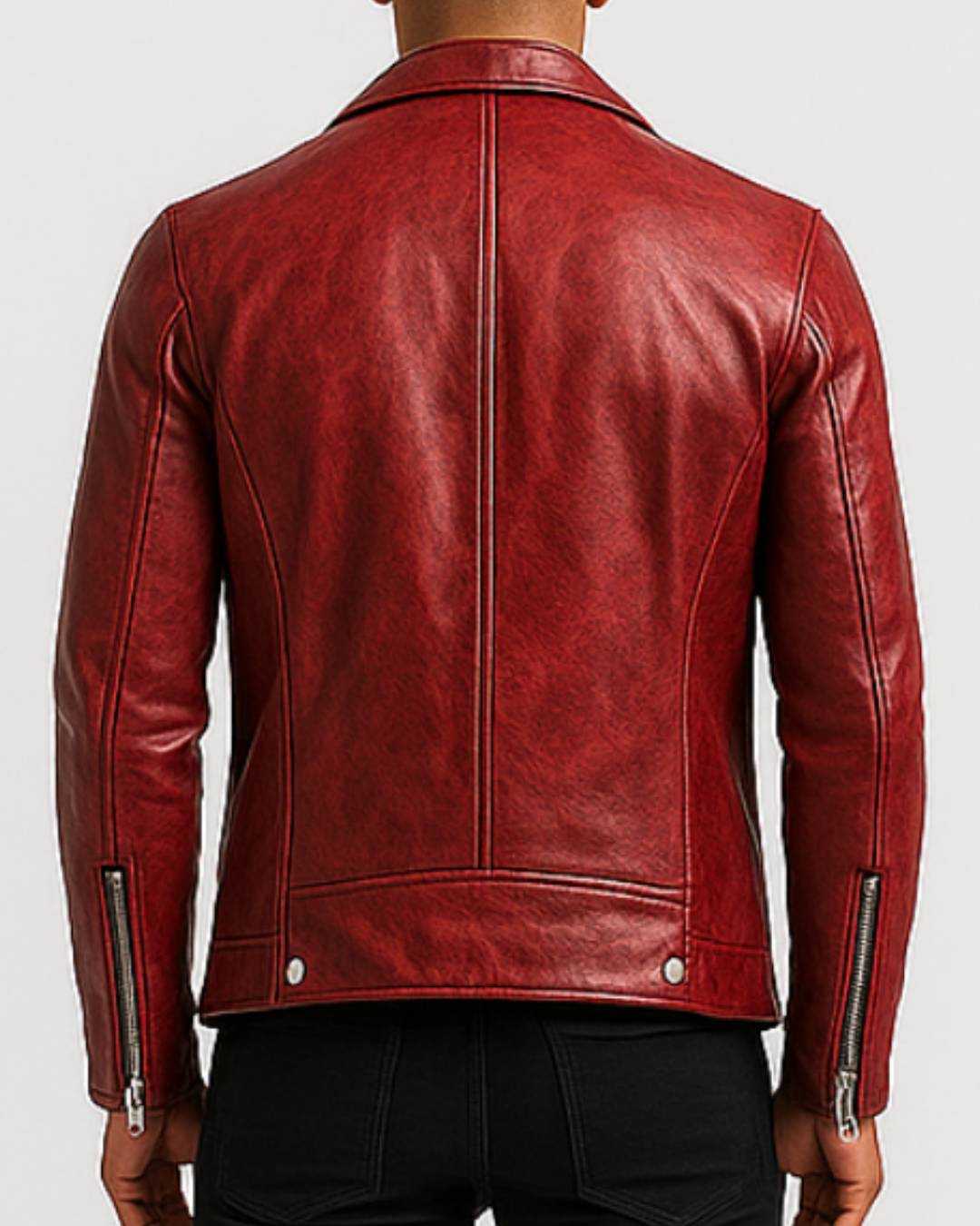 John Red Biker Distressed Leather Jacket