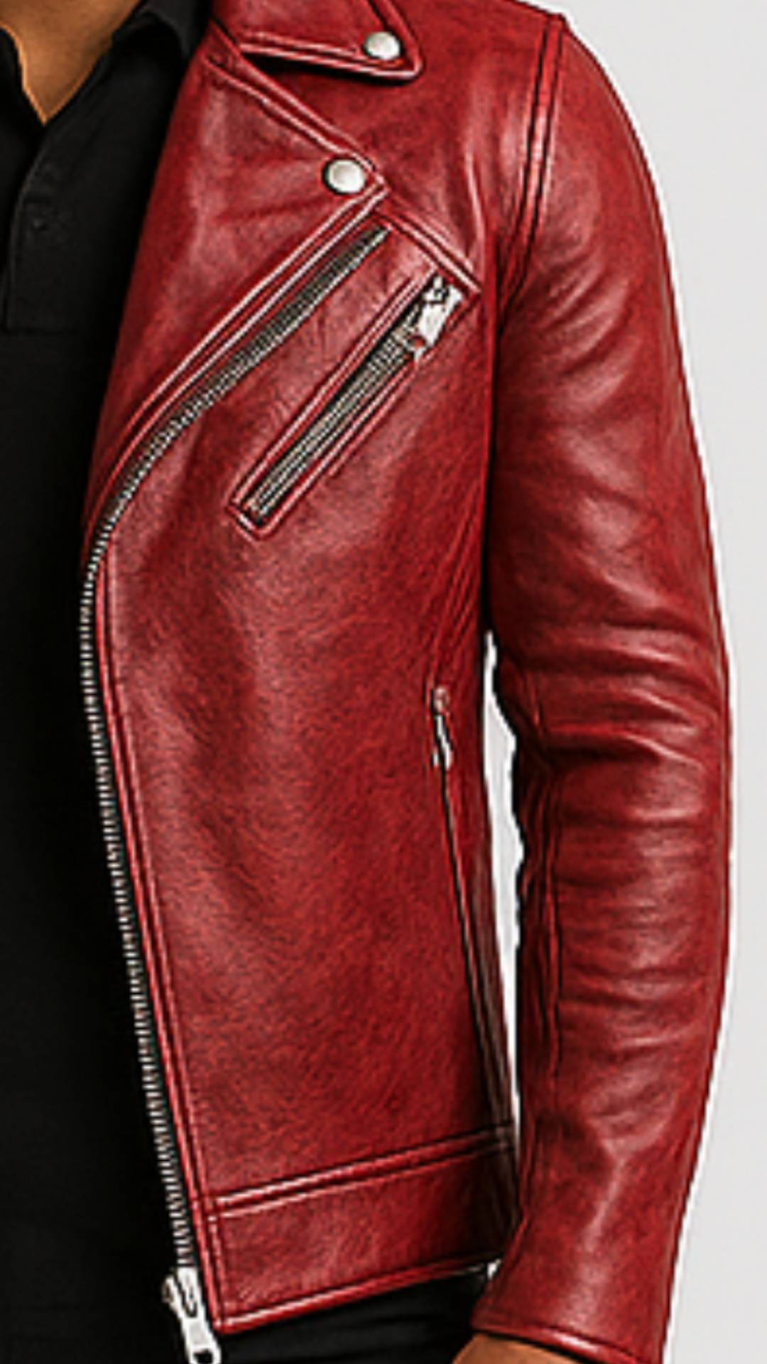 John Red Biker Distressed Leather Jacket