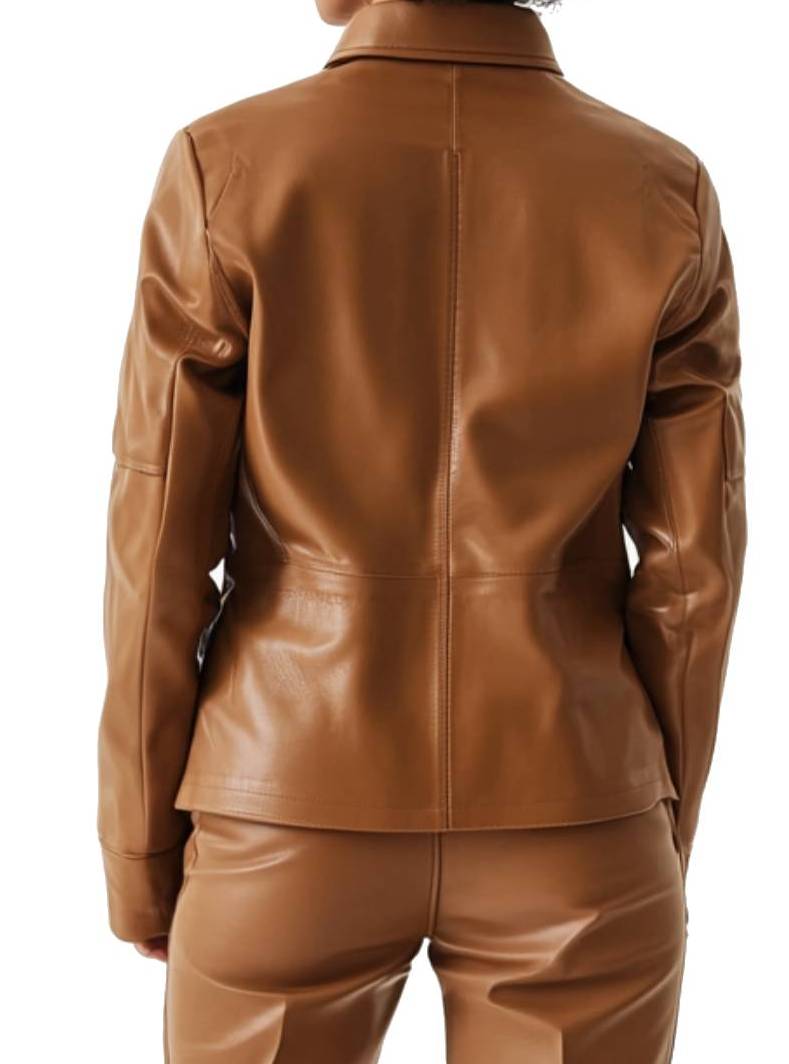 Luis Women Brown Leather Jacket