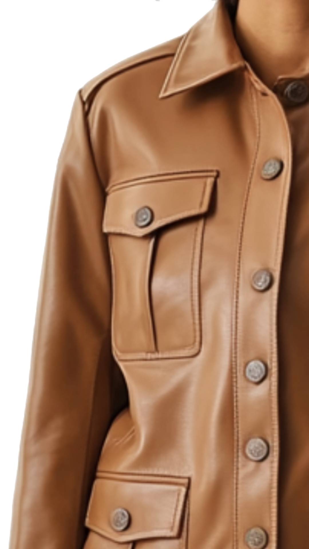 Luis Women Brown Leather Jacket