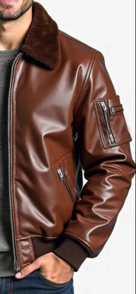Men Brown A2 Bomber Leather Jacket