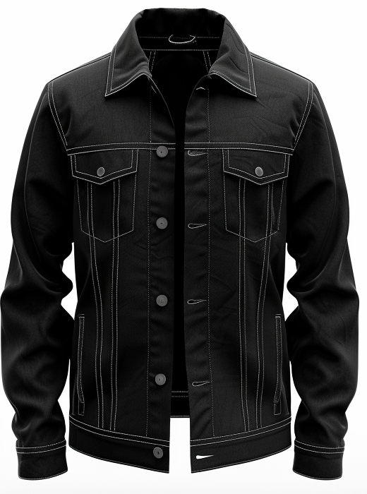 Men Cotton Black Jacket