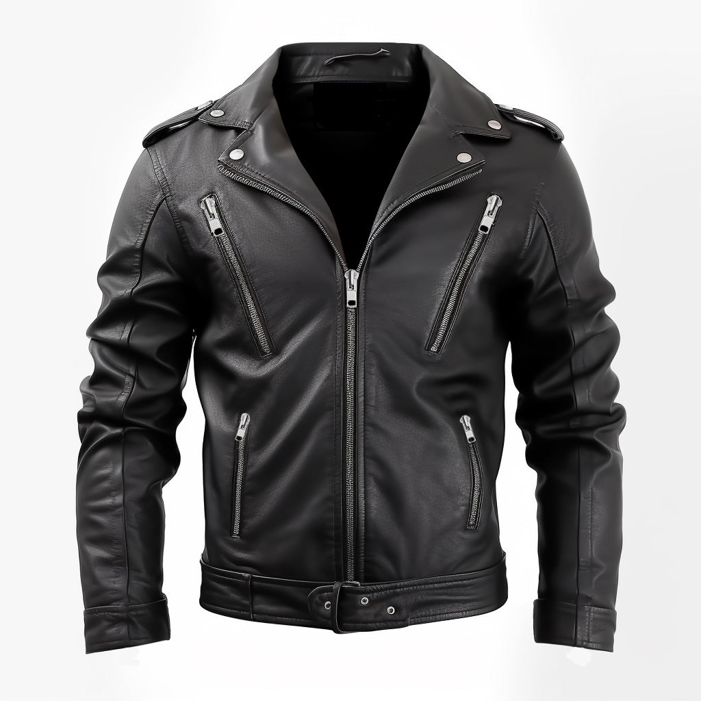 Men Nifty Black Leather Jacket