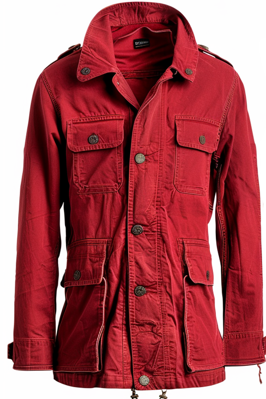 Men Red Cotton Coat