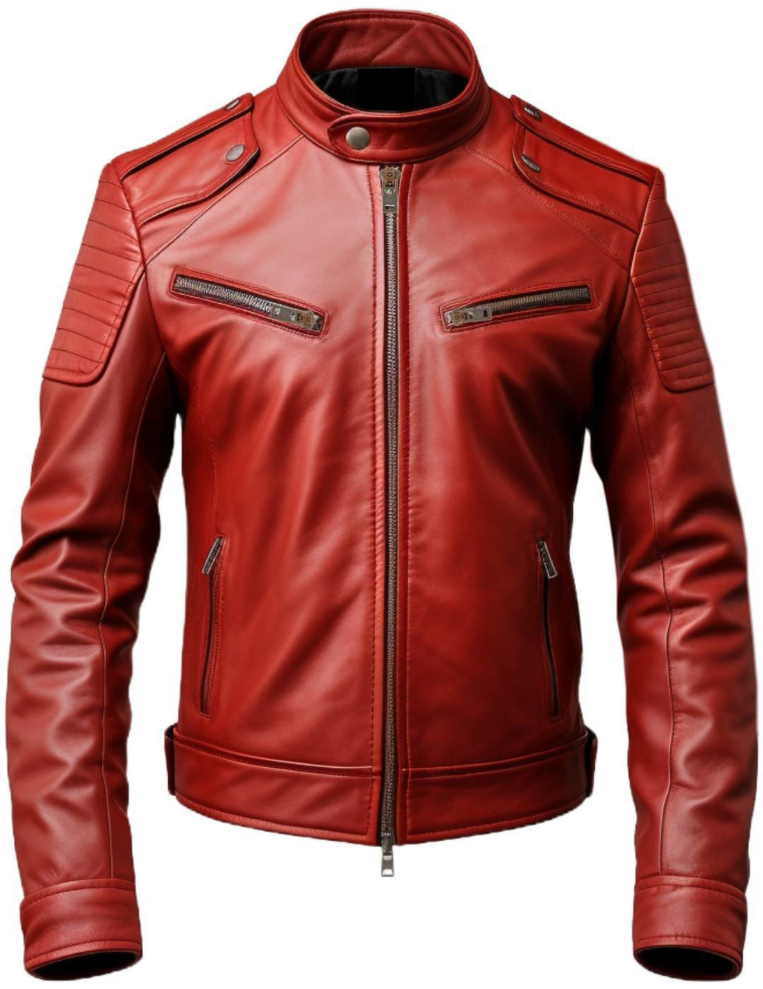 Men Red Leather Jacket