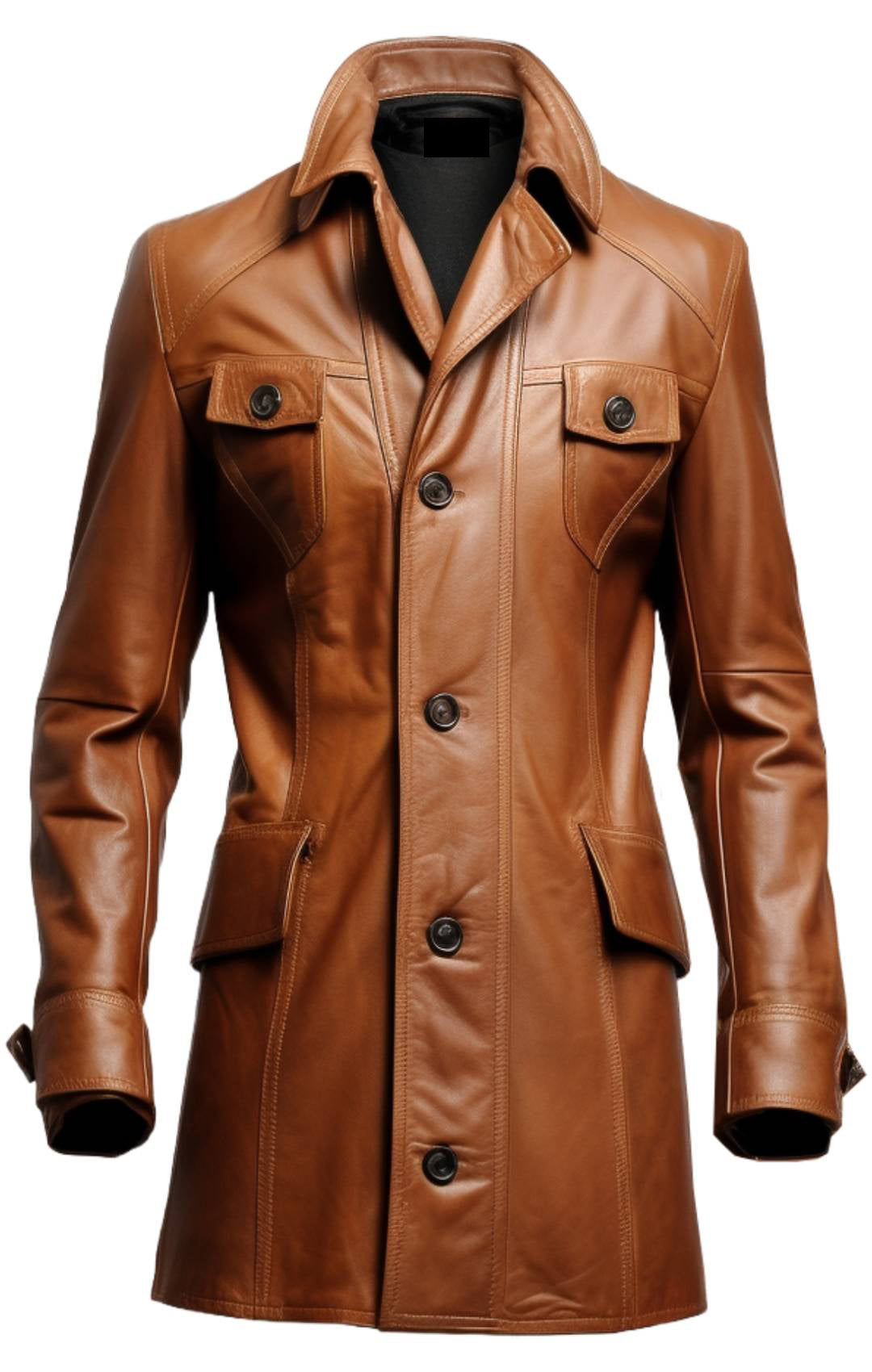 Men Stylish Brown Leather Coat