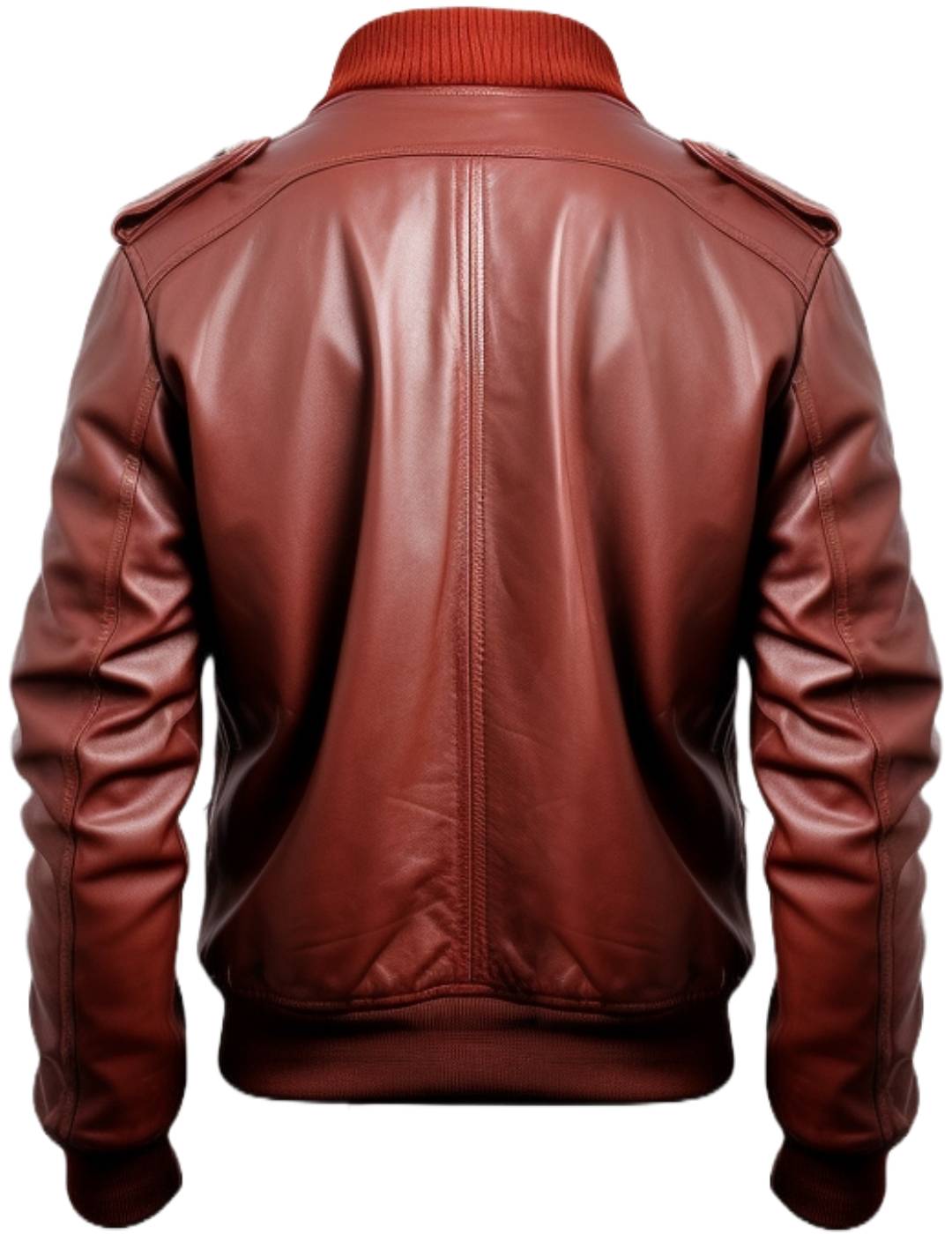 Men Tan Brown Bomber Leather Jacket