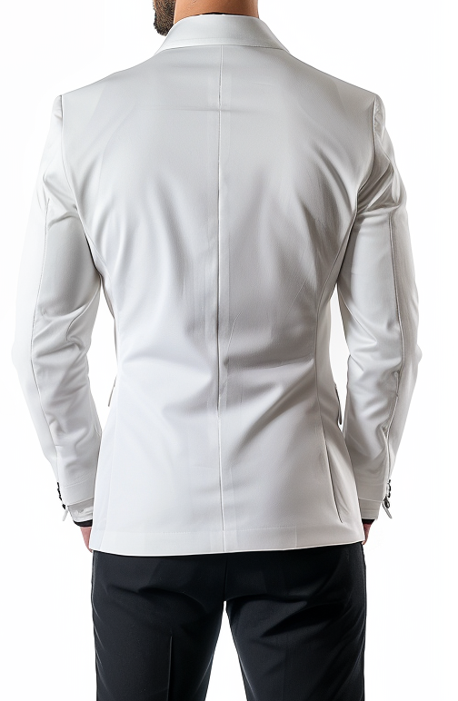 Men White Cotton Suit