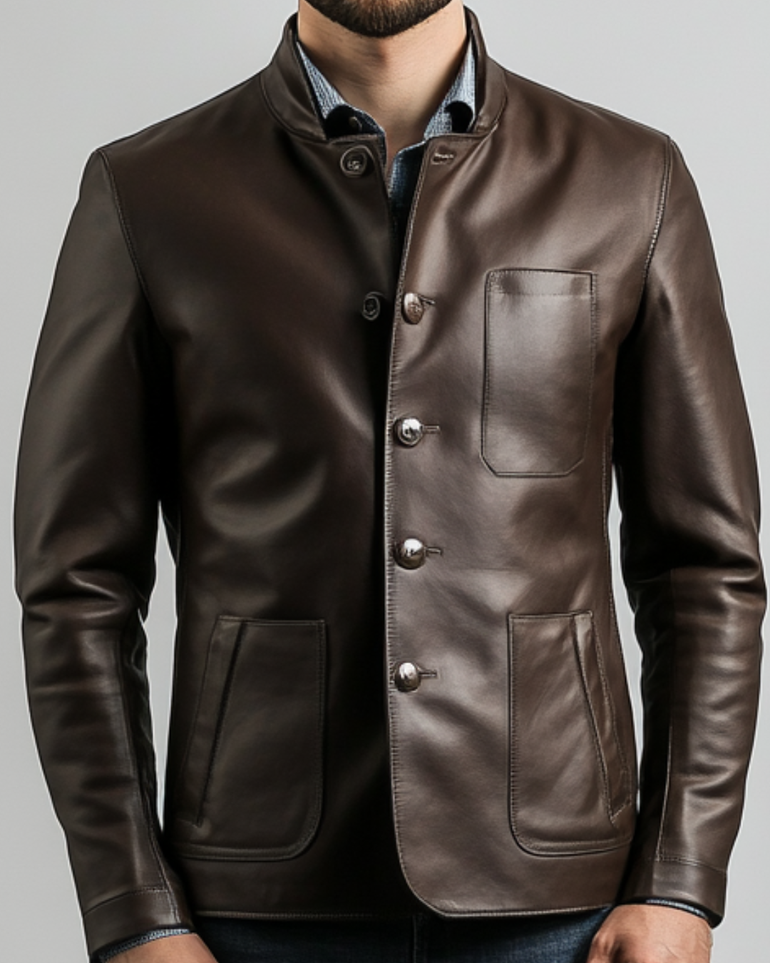 Men’s Classic Brown Leather Jacket
