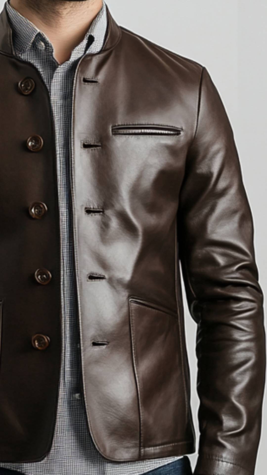 Men’s Dark Brown Leather Jacket