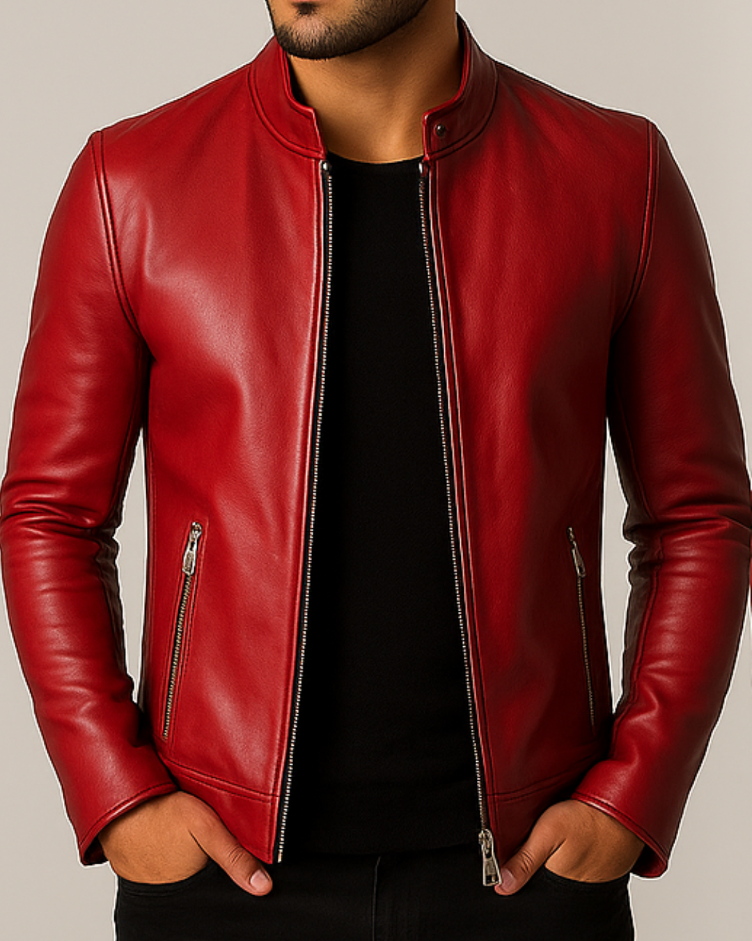Robin Red Men Leather Jacket