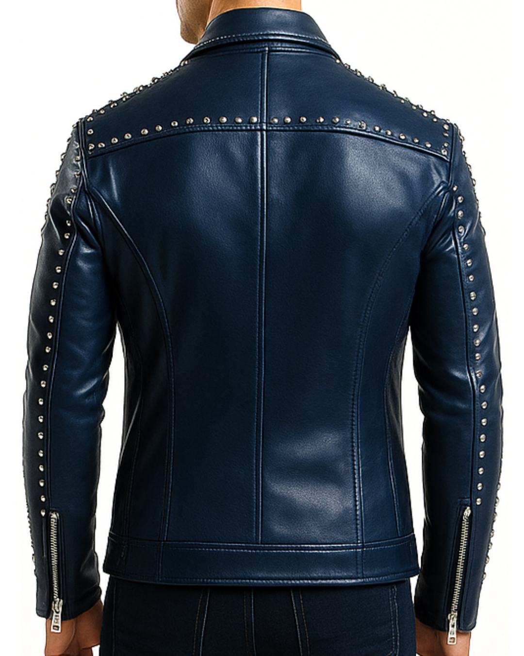 Rowan Blue Leather Jacket - Men Leather Jacket