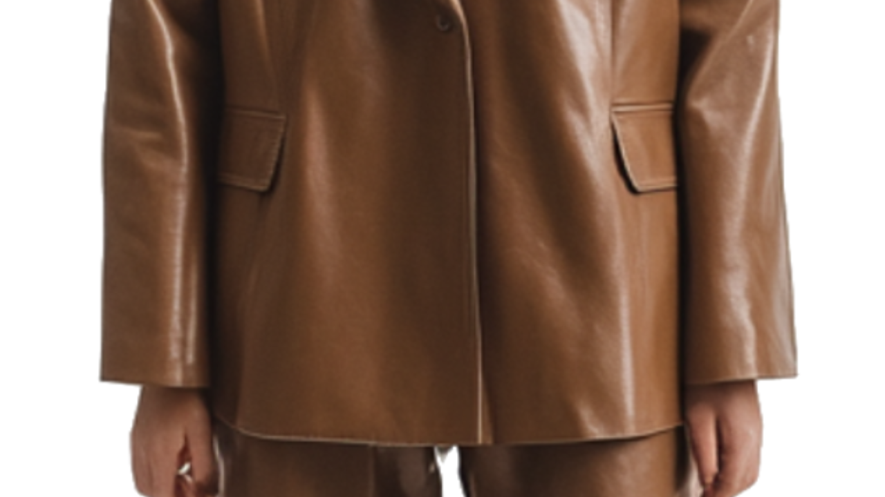 Sarah Brown Leather Jacket and Pant