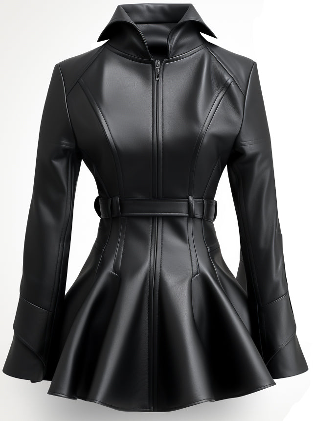 Women Zipper style peplum jacket