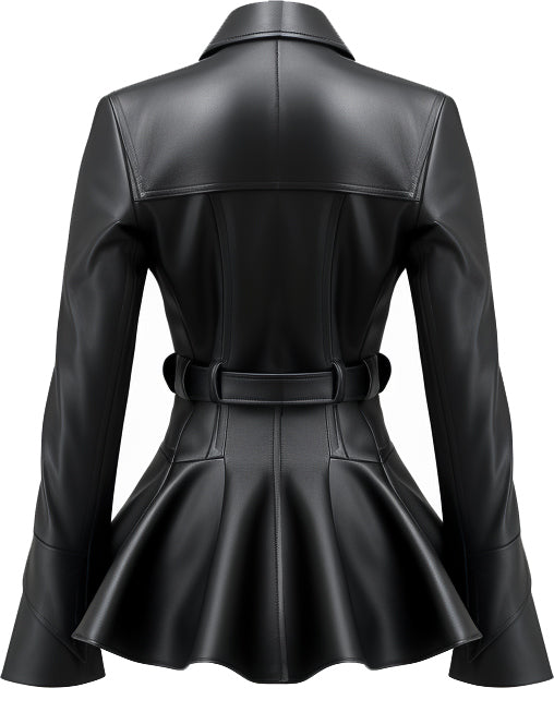 Women Zipper style peplum jacket