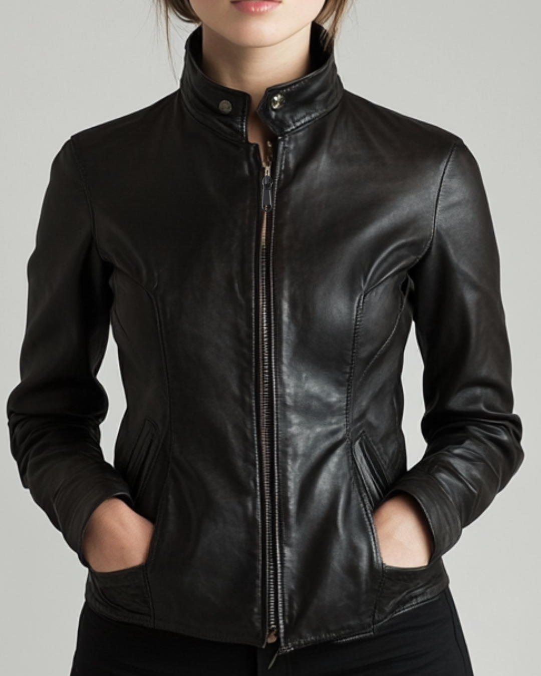 Women Sarah Black Leather Jacket