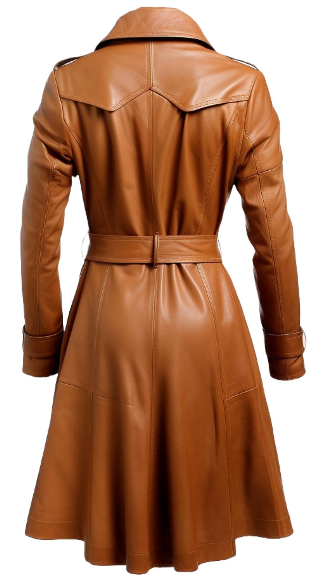 Women Tan Leather Coat