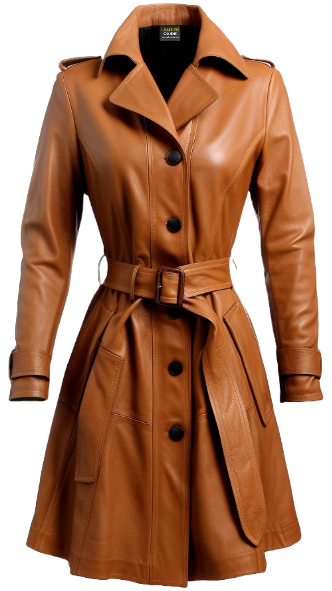 Women Tan Leather Coat