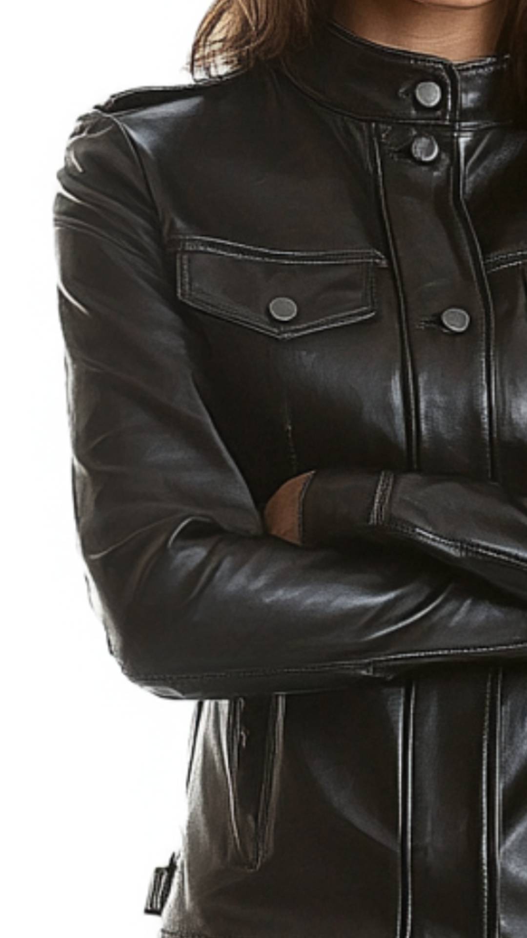 Women’s Classic Black Leather Jacket - Slim-fit Jacket