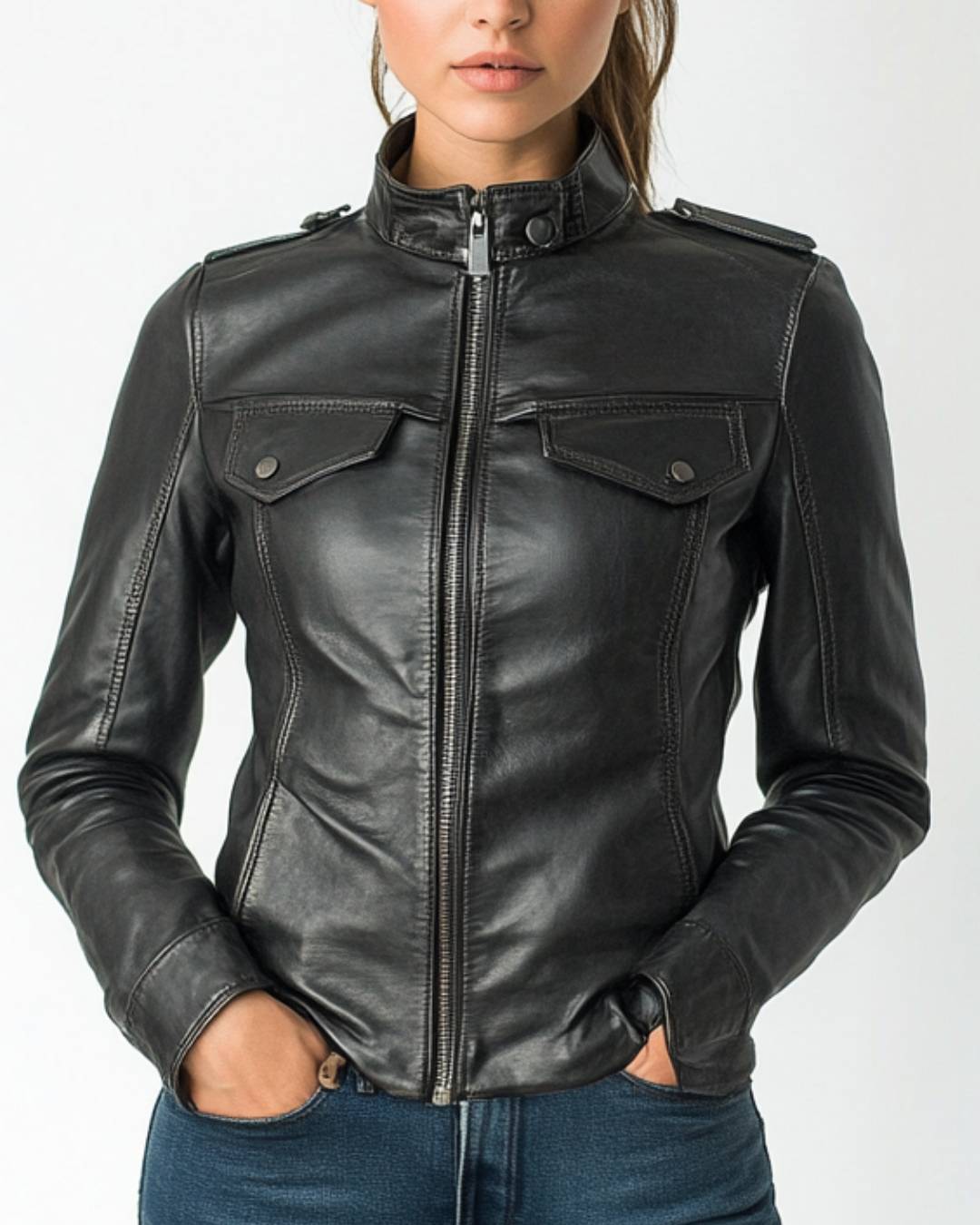Women’s Classic Black Leather Jacket