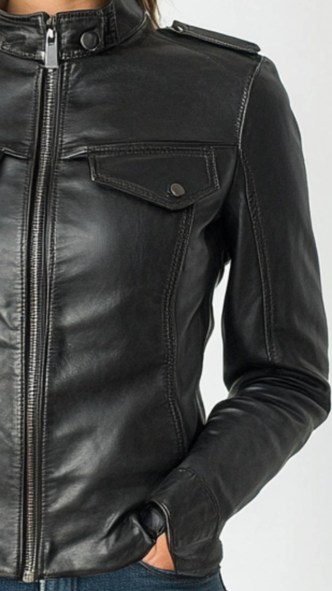 Women’s Classic Black Leather Jacket