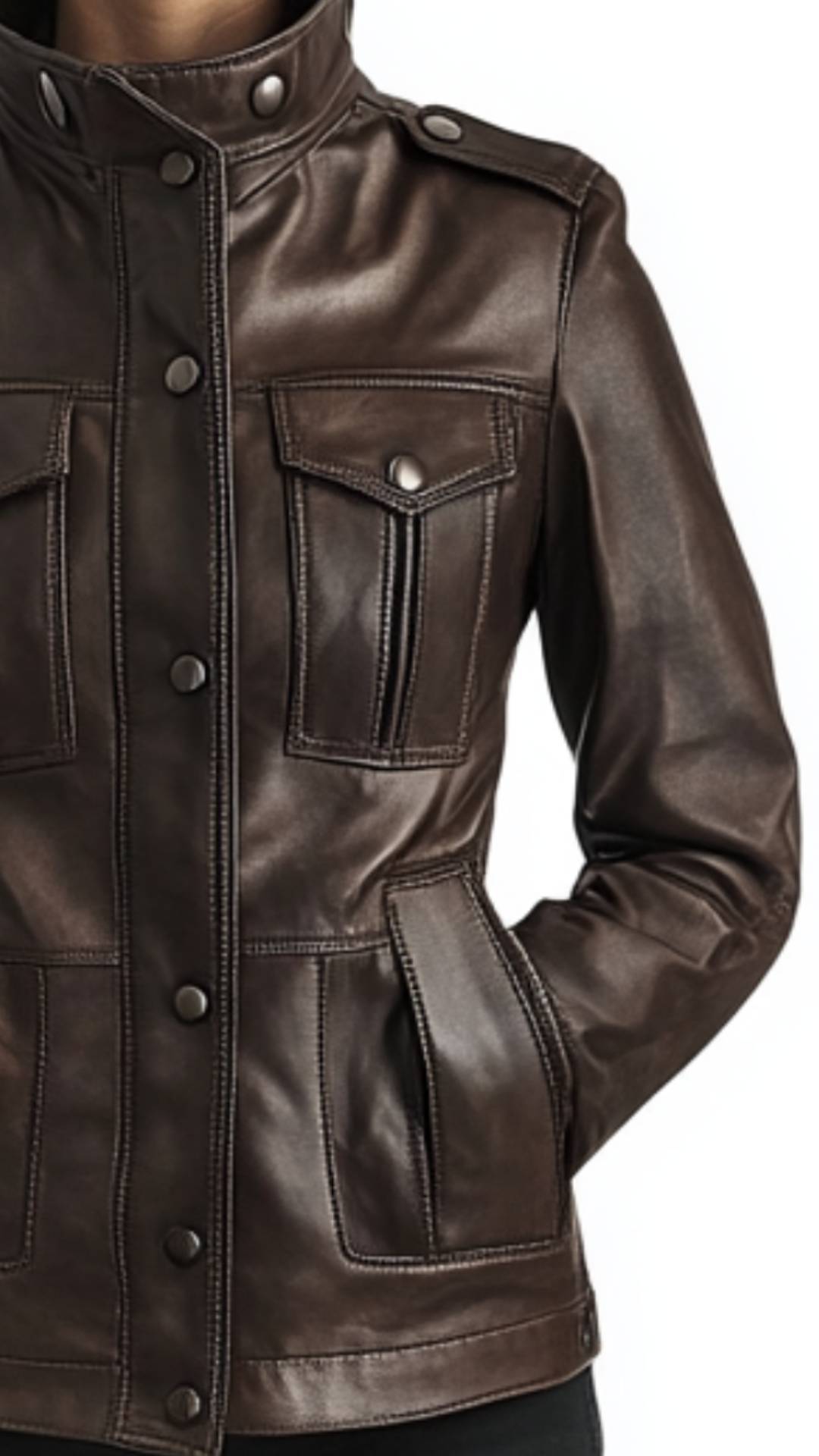 Women Dark Brown Leather Jacket