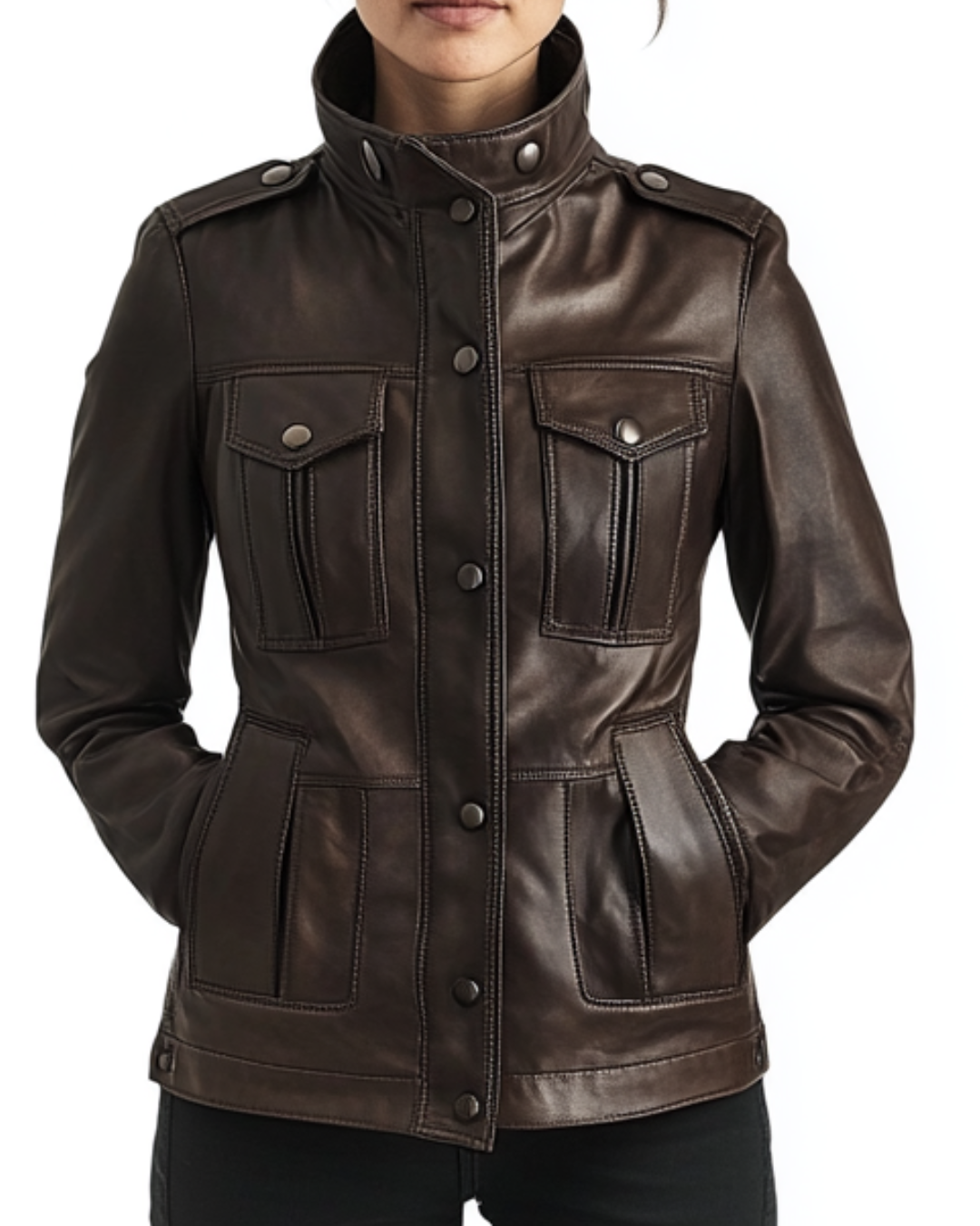 Women Dark Brown Leather Jacket
