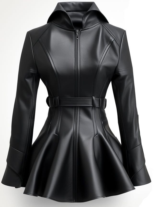 Women Zipper style peplum jacket